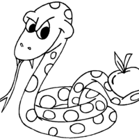 Desenho de Cobra cascavel para colorir
