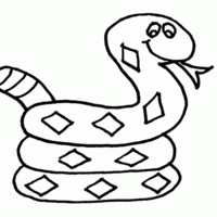 Desenho de Cobra com língua bifurcada para colorir