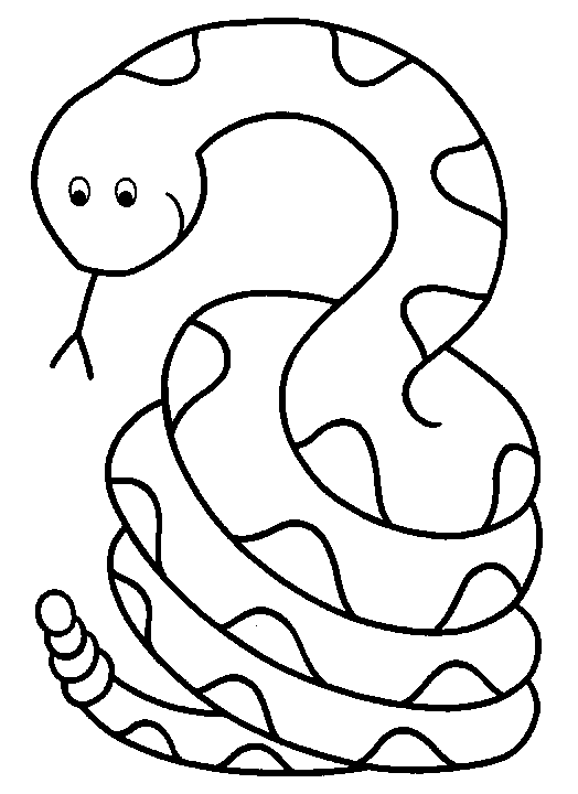 Cobra enrolada de desenho animado bonito no estilo de rabisco