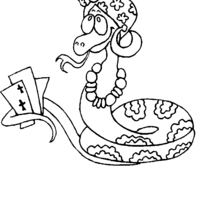 Desenho de Cobra cartomante para colorir