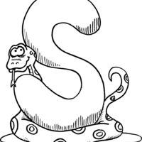 Desenho de Letra S de serpente para colorir