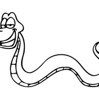 Desenho de Cobra sorrindo para colorir
