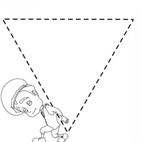 Desenho de Menino carregando triângulo para colorir