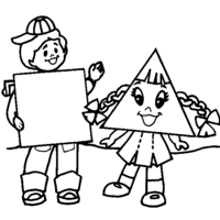 Desenho de Triângulo e quadrado para colorir