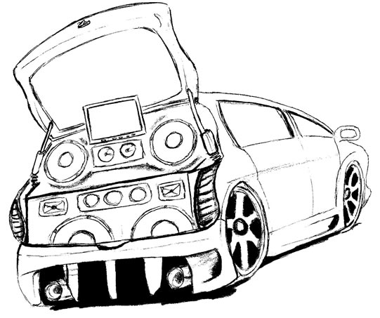 Desenho de Carro com som para colorir - Tudodesenhos