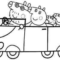 Vamos desenhar e colorir a Peppa Pig e a sua família em um passeio de carro  