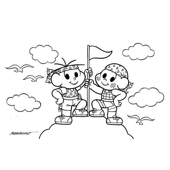 Desenho de Turma da Monica nos jogos olímpicos para colorir - Tudodesenhos