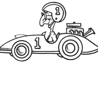 Desenho de Carro de Fórmula 1 antigo para colorir
