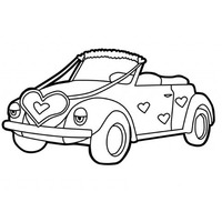 Desenho de Carro de noivos para colorir