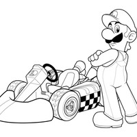 Desenho de Carro do Mario Bros para colorir