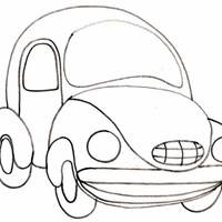 Desenho de Fusca para colorir