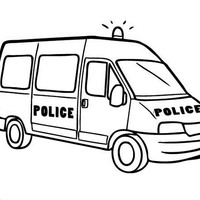 Desenho de Van da polícia para colorir