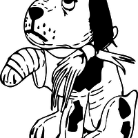 Desenho de Cachorrinho manco para colorir