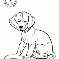 Desenho de Cachorrinho triste para colorir