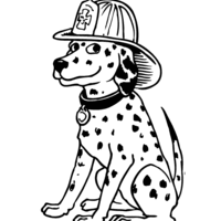 Desenho de Cachorro Bombeiro para colorir