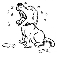 Desenho de Cachorro chorando para colorir