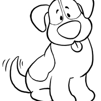 Desenho de Cachorro com língua de fora para colorir