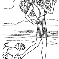 Desenho de Cachorro da Barbie para colorir