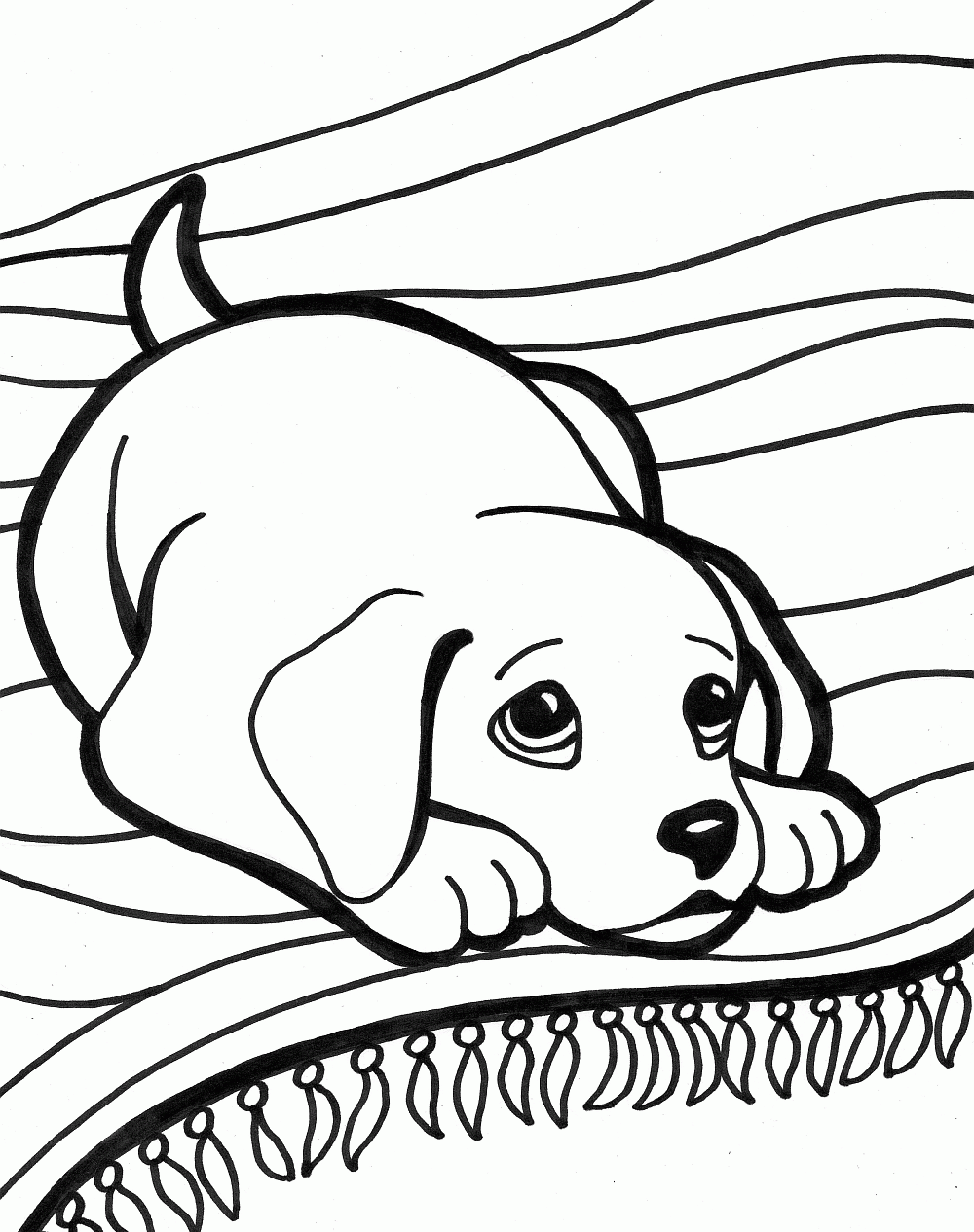 Desenhos para colorir de desenho de cachorros dormindo para colorir  