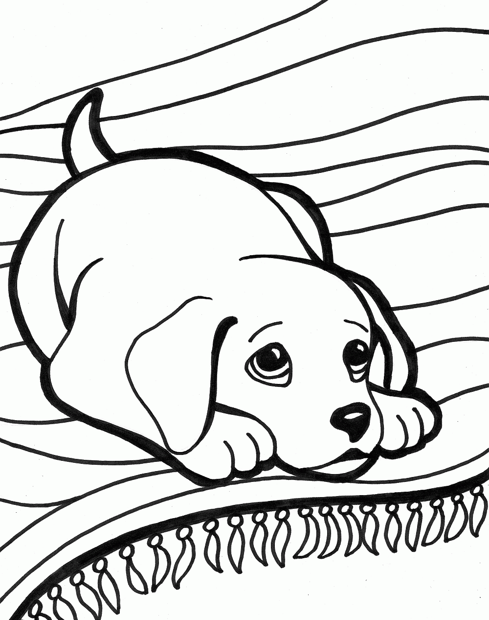 Desenhos para colorir de desenho de um cão dormindo para colorir  