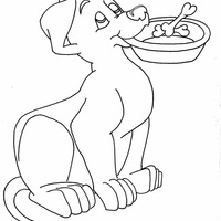 Desenho de Cachorro faminto para colorir