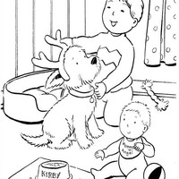 Desenho de Cachorro natalino para colorir
