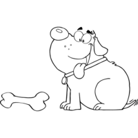 Desenho de Cachorro obeso para colorir