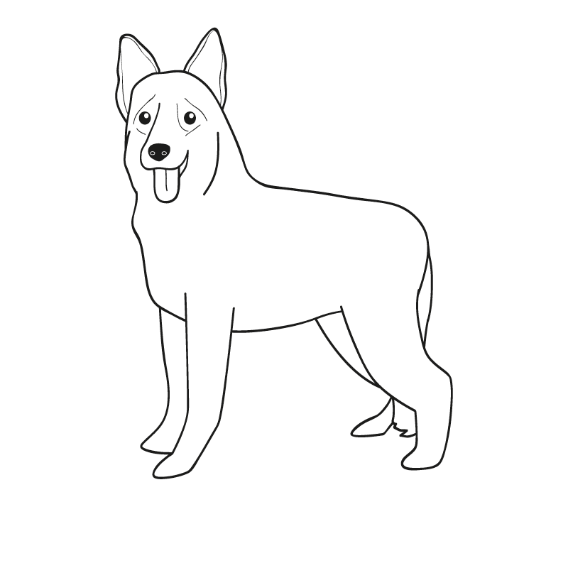 Desenho Para Colorir cachorro - pastor inglês - Imagens Grátis