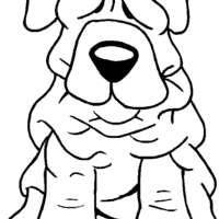 Desenho de Cachorro Sharpei para colorir