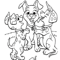 Desenho de Cachorros carinhosos para colorir
