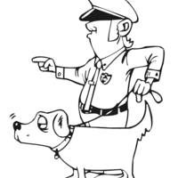 Desenho de Cão policial para colorir