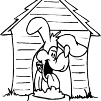 Desenho de Casa de cachorro para colorir