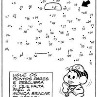 Jogo Ligue os Pontos para Colorir - Turma da Mônica.