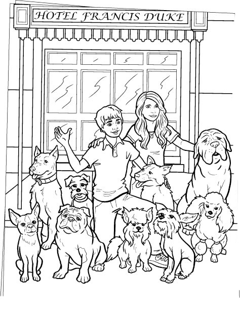 Desenhos para colorir de desenho de uma família cachorro para colorir  