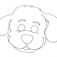 Desenho de Máscara de cachorrinho bonitinho para colorir
