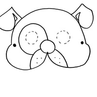 Desenho de Máscara de cachorro Bulldog para colorir
