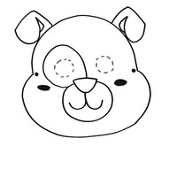 Desenho de Máscara de cachorro fofo para colorir