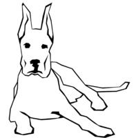 Desenho de Cachorro com orelha em pé para colorir