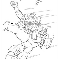 Desenho de Bala no Alvo levando Buzz Lightyear para colorir
