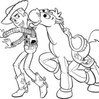 Desenho de Bala no Alvo salvando Woody para colorir