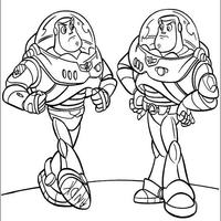 Desenho de Buzz Lightyear e clone para colorir