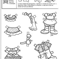 Desenho de Jogo de vestir do Chico Bento e Rosinha para colorir