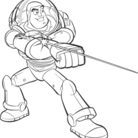 Desenho de Buzz Lightyear usando raio para colorir