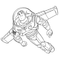 Desenho de Buzz Lightyear voando para colorir