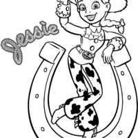 Desenho de Jessie e ferradura para colorir