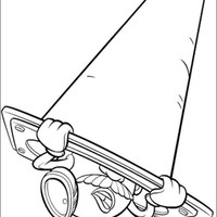 Desenho de Sr Cabeça de Batata escondido debaixo de cone para colorir