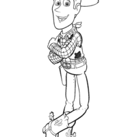 Desenho de Woody cowboy para colorir