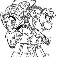 Desenho de Woody salvando amigos para colorir