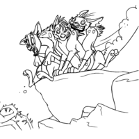 Desenho de Hienas do filme Rei Leão para colorir