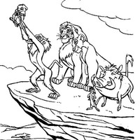 Desenho de Apresentação de Simba ao reino para colorir